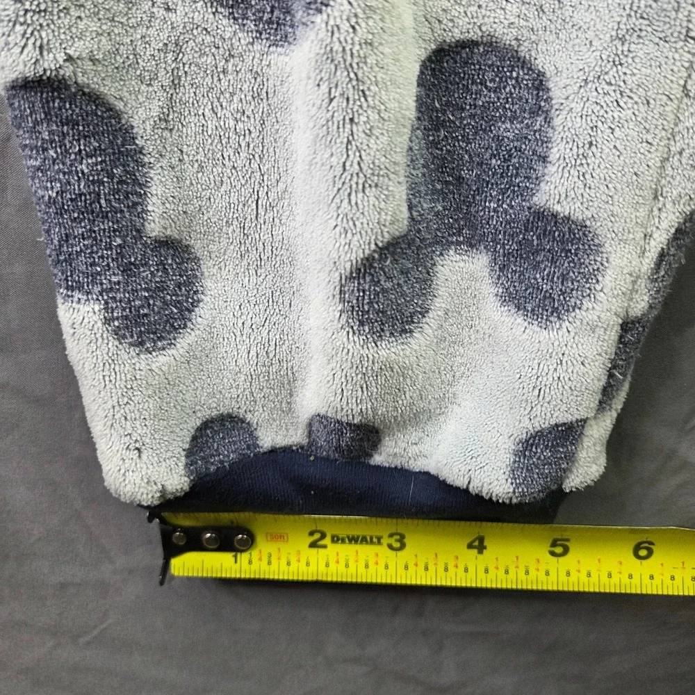 Disney Mickey Mouse Fleece Onesie Union Suit Womens L Grey Navy Excellent Hood - Picture 12 of 15